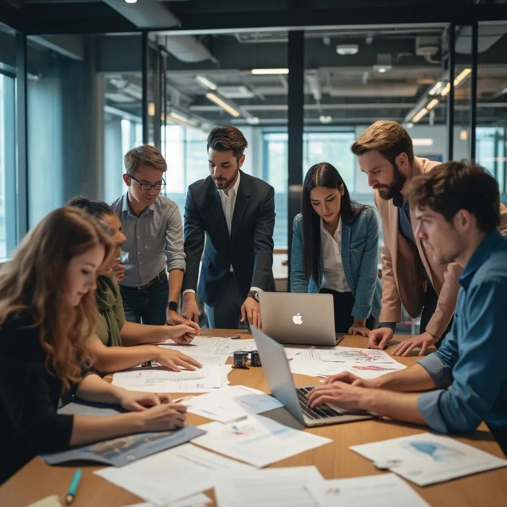 Equipo de auditoría trabajando